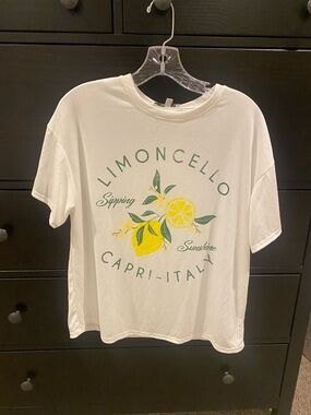 Green Envelope Limoncello Capri-Italy Graphic Tee - White, Yellow & Green